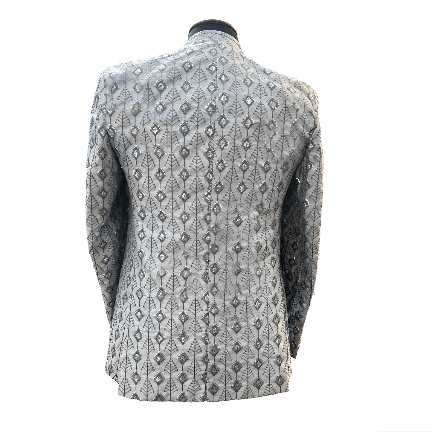 Dahab Silver Mens Groom Wedding Indian Prince Coat