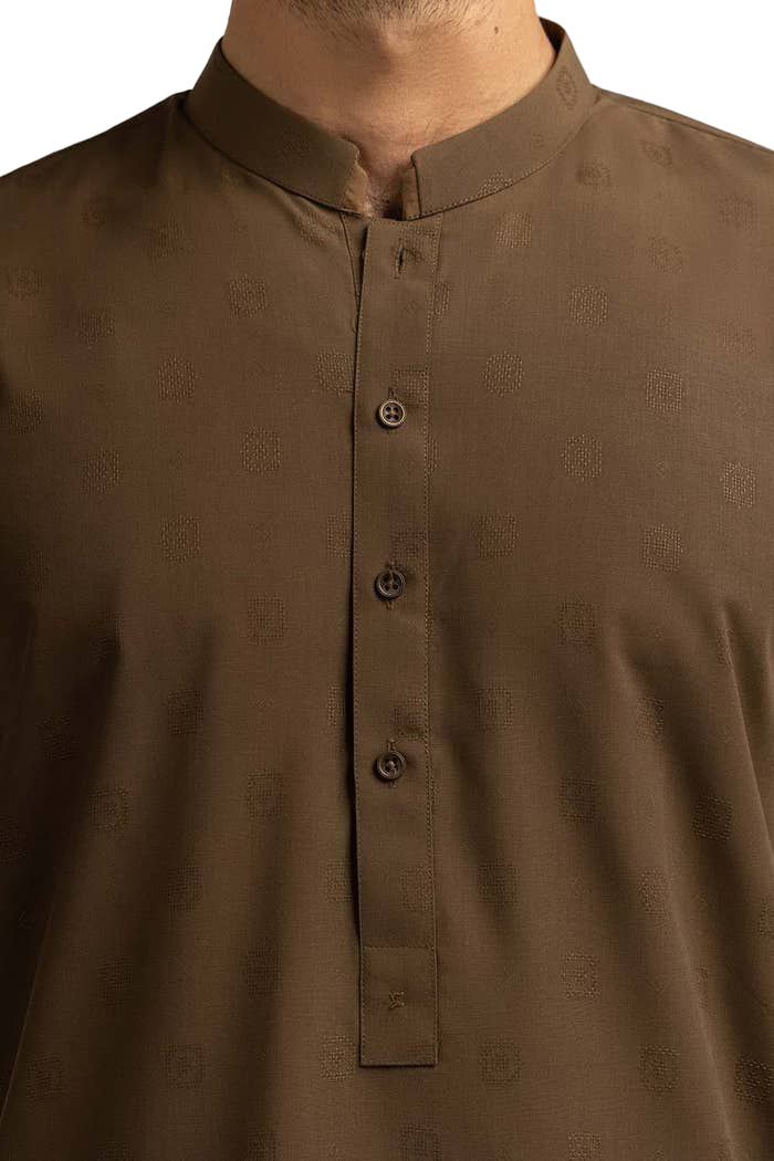 Lamsa Men's Brown Kurta Kameez