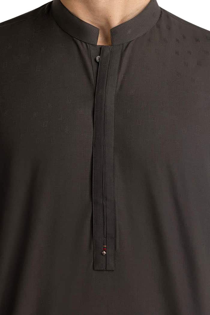 Lamsa Men's Black Kurta Kameez