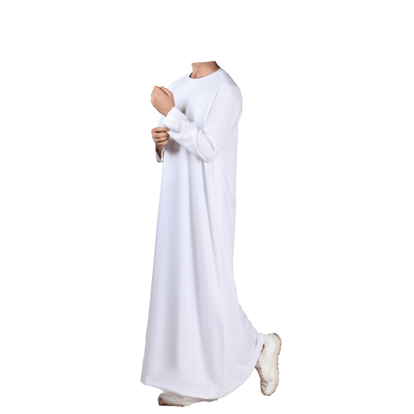 Lamsa White Poly Cotton Emirati Thobe Jubba
