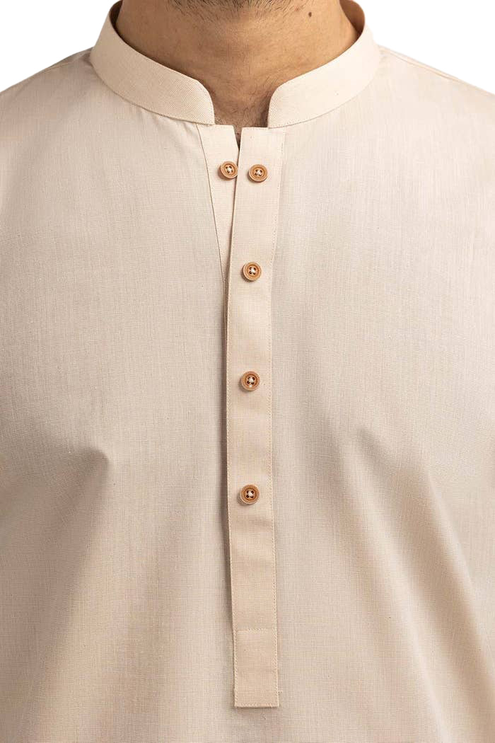 Lamsa Men's Cream Kurta Kameez