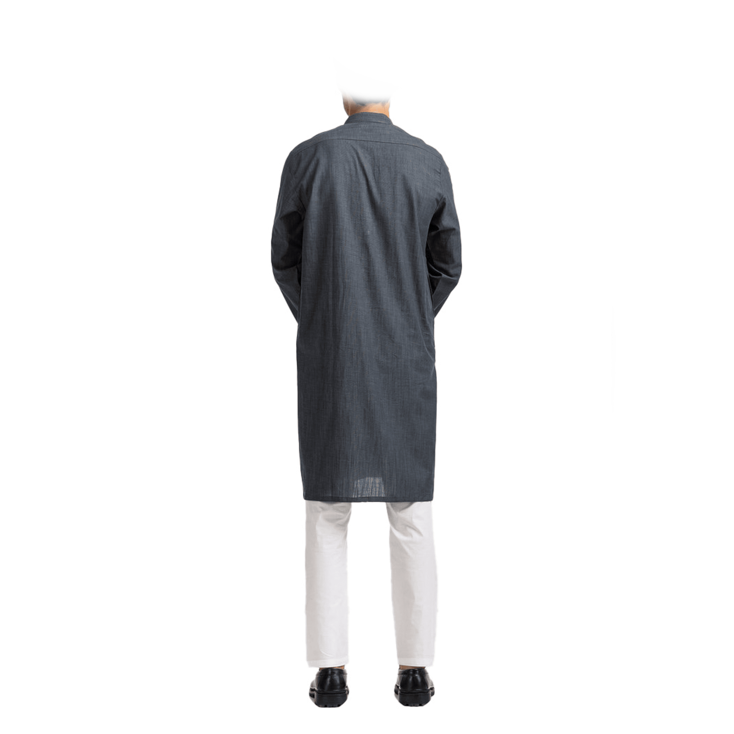 Lamsa Mens Charcoal Simple Kurta Kameez Cotton Blend