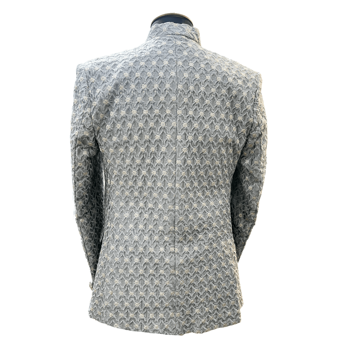 Dahab Silver Blue Mens Groom Wedding Indian Prince Coat