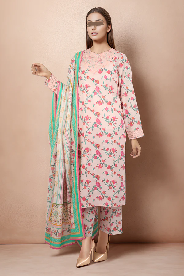 SAYA Lawn 3-Piece Unstitched Embroirdered Collection SKU: 52220