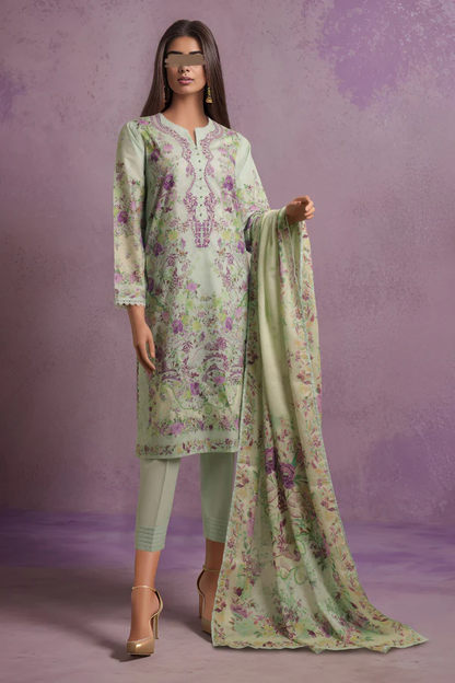 SAYA Lawn 3-Piece Unstitched Embroirdered Collection SKU: 46125
