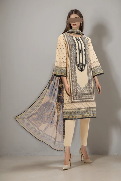 SAYA Lawn 3-Piece Unstitched Embroirdered Collection SKU: 44533