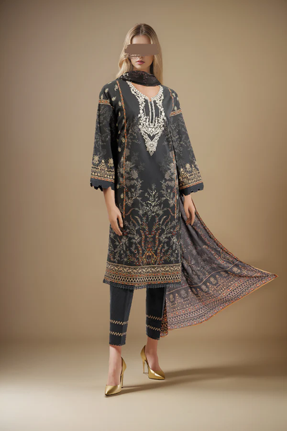SAYA Lawn 3-Piece Unstitched Embroirdered Collection SKU: 40690