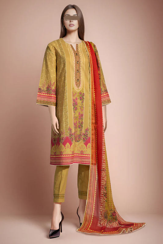 SAYA Lawn 3-Piece Unstitched Embroirdered Collection SKU: 49483