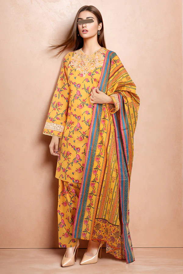 SAYA Lawn 3-Piece Unstitched Embroirdered Collection SKU: 52219