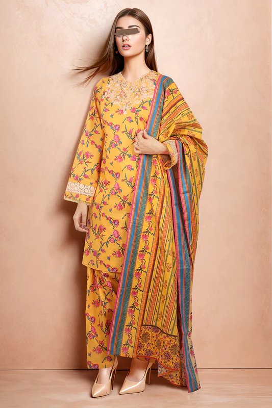 SAYA Lawn 3-Piece Unstitched Embroirdered Collection SKU: 52219