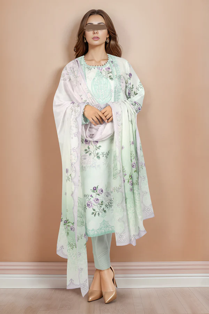 SAYA Lawn 3-Piece Unstitched Embroirdered Collection SKU: 52427