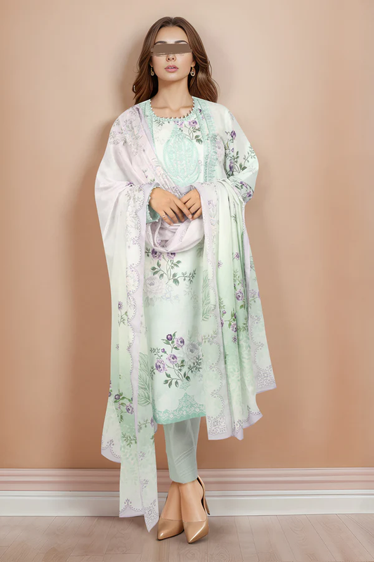 SAYA Lawn 3-Piece Unstitched Embroirdered Collection SKU: 52427