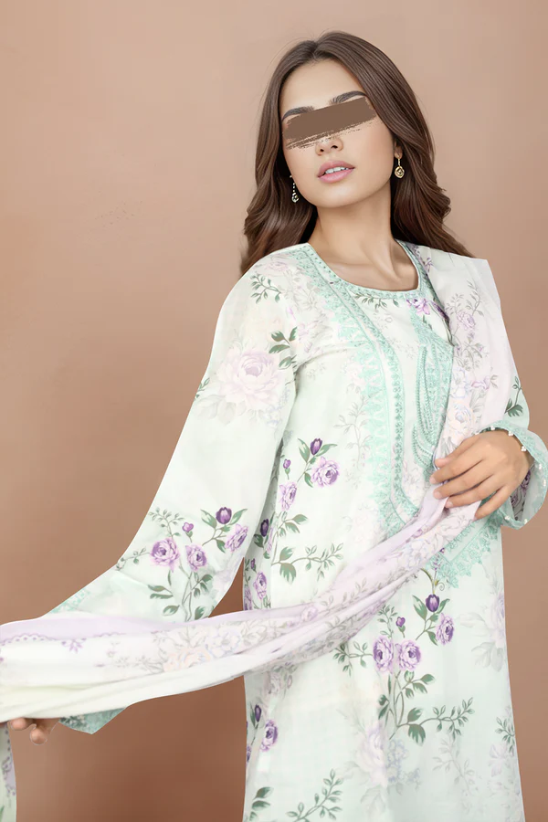 SAYA Lawn 3-Piece Unstitched Embroirdered Collection SKU: 52427