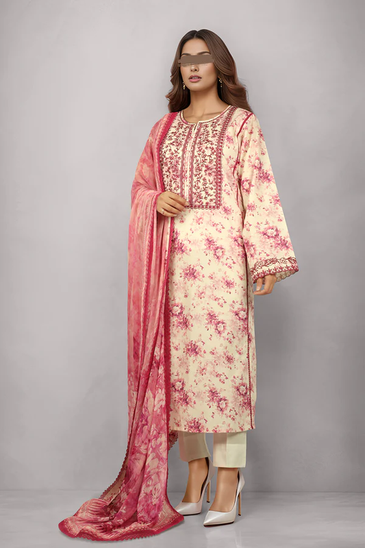 SAYA Lawn 3-Piece Unstitched Embroirdered Collection SKU: 52653
