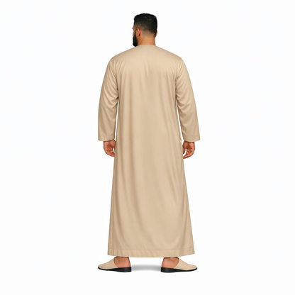 Lamsa Beige Emirati Thobe Jubbah