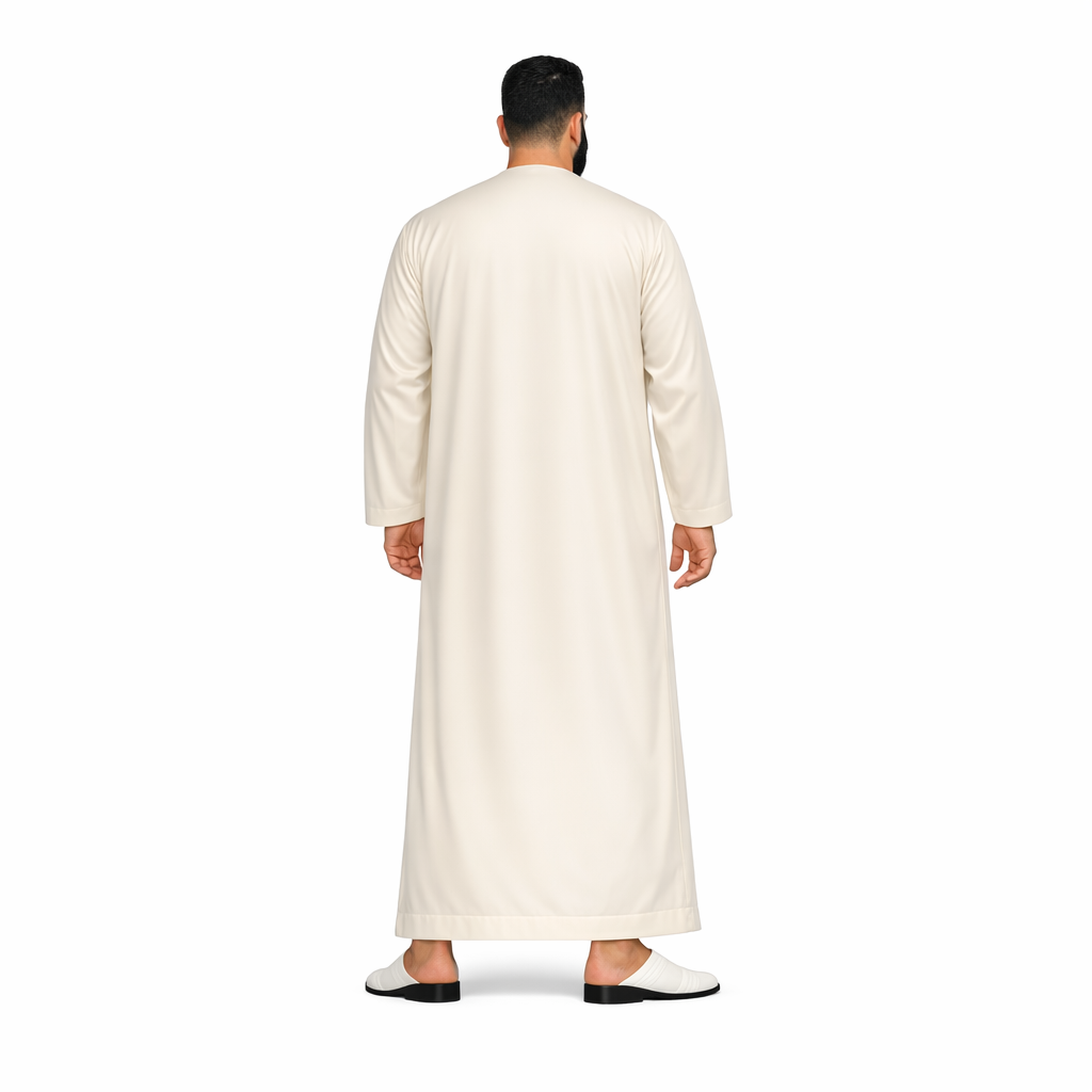 Lamsa Cream Cotton Blend Emirati Thobe Jubba