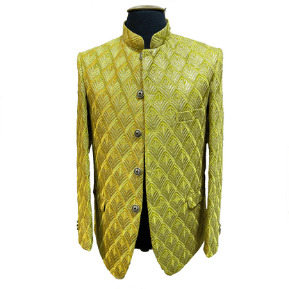 Dahab Lime Green Mens Groom Wedding Indian Prince Coat
