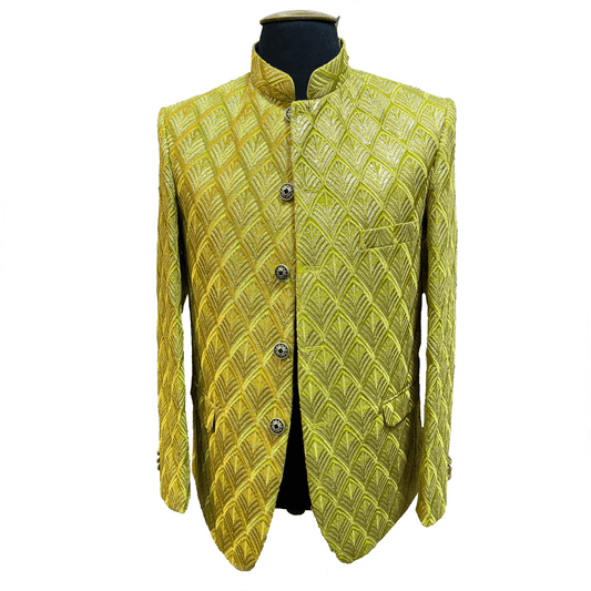 Dahab Lime Green Mens Groom Wedding Indian Prince Coat