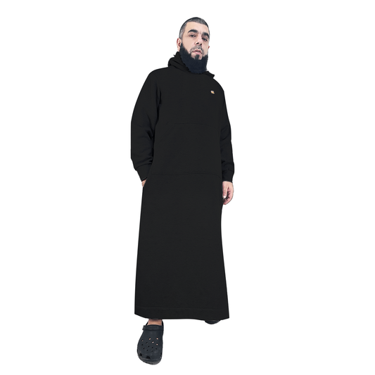 Donchie Men's Black Hoodie Fleece Thobe