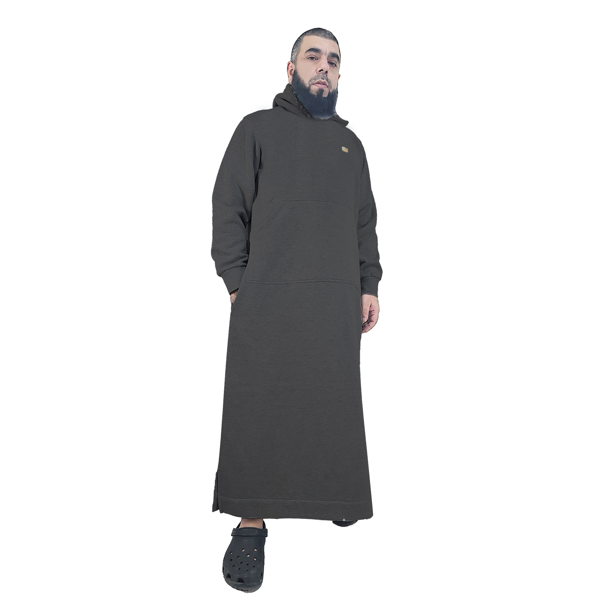 Donchie Men's Charcoal Hoodie Fleece Thobe