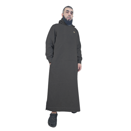 Donchie Men's Charcoal Hoodie Fleece Thobe