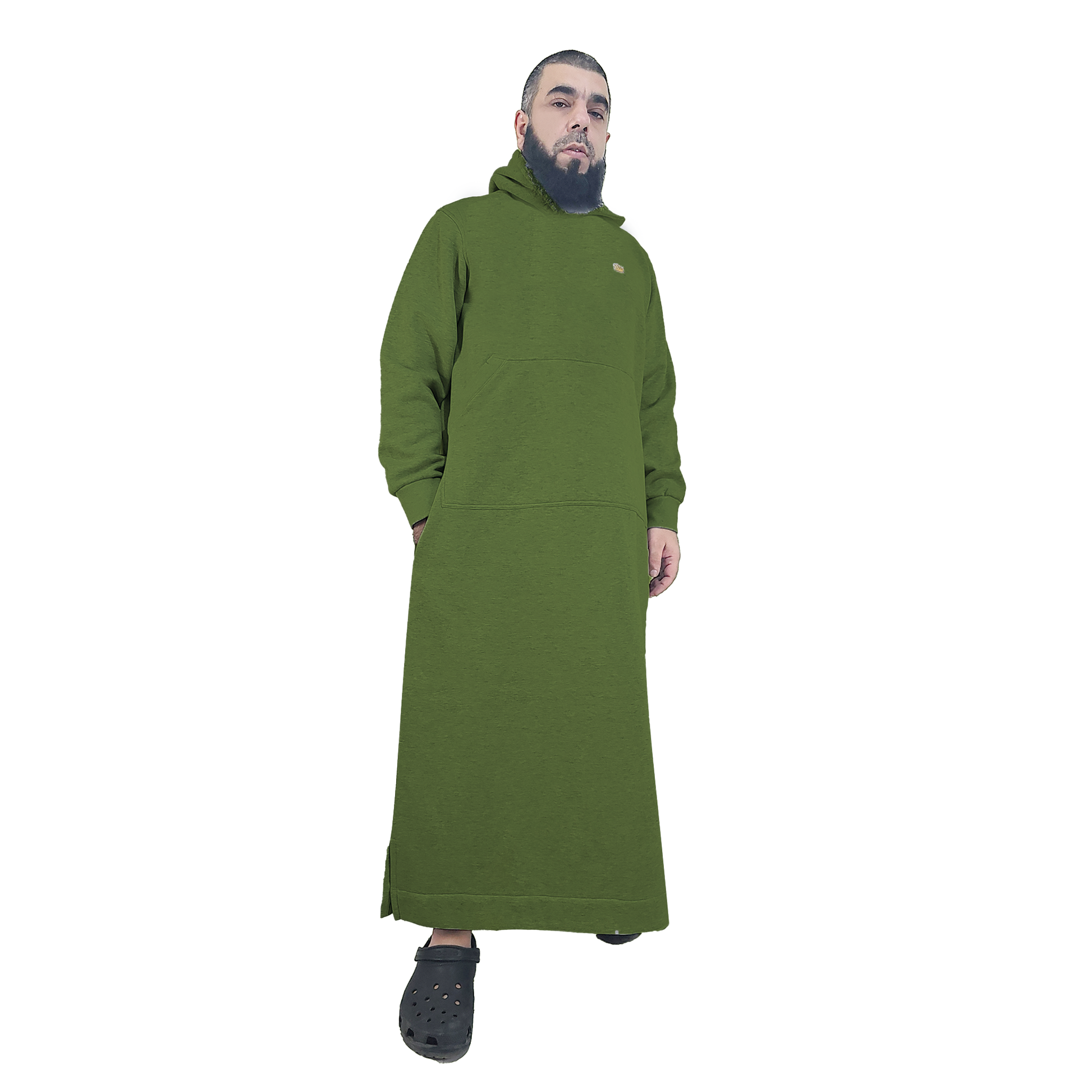 Donchie Men's Olive Green Hoodie Fleece Thobe