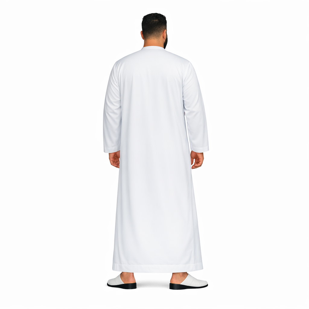 Lamsa White Poly Cotton Emirati Thobe Jubba
