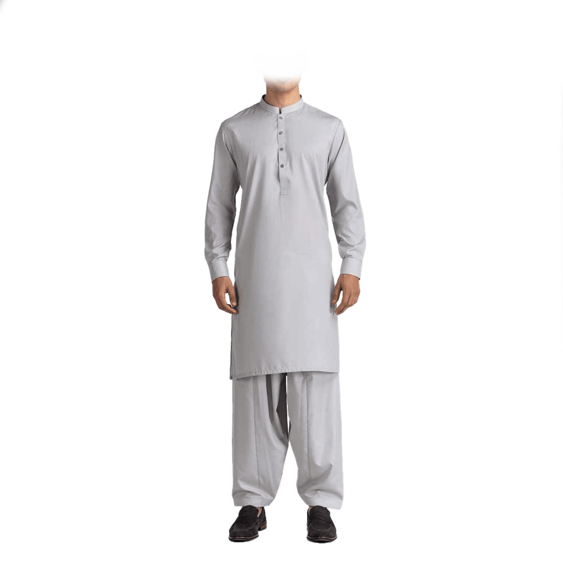 Lamsa Men's Ash Grey Shalwar Kameez Suit