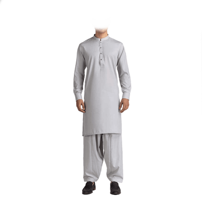 Lamsa Men's Ash Grey Shalwar Kameez Suit