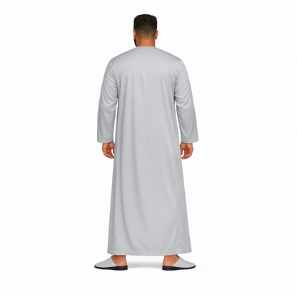 Lamsa Men's Light Grey Emirati Thobe Jubba
