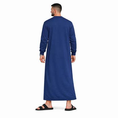 Donchie Men's Navy Blue Sweatshirt Jubbah Thobe Cotton Fleece