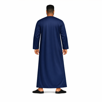 Lamsa Men's Navy Blue Emirati Thobe Jubba