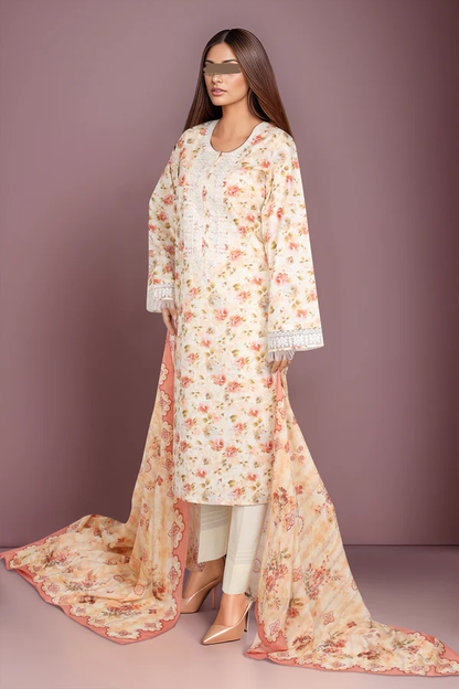 SAYA Lawn 3-Piece Unstitched Embroirdered Collection SKU: 52420