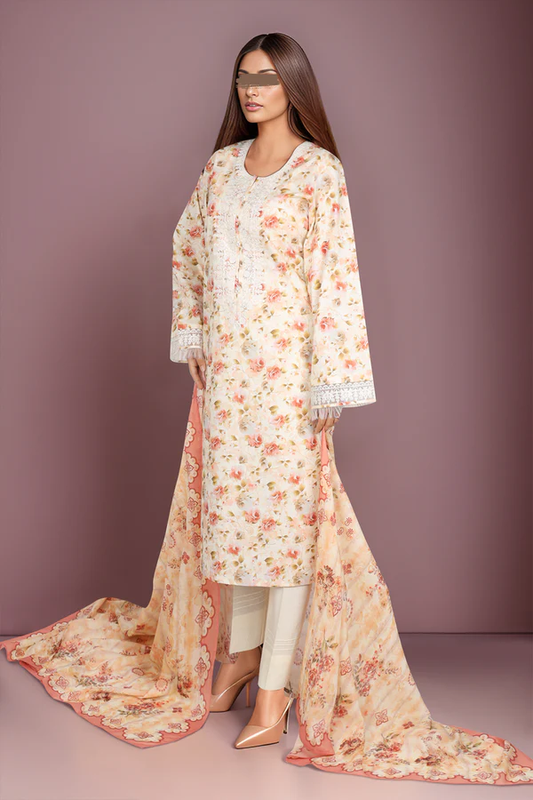 SAYA Lawn 3-Piece Unstitched Embroirdered Collection SKU: 52420