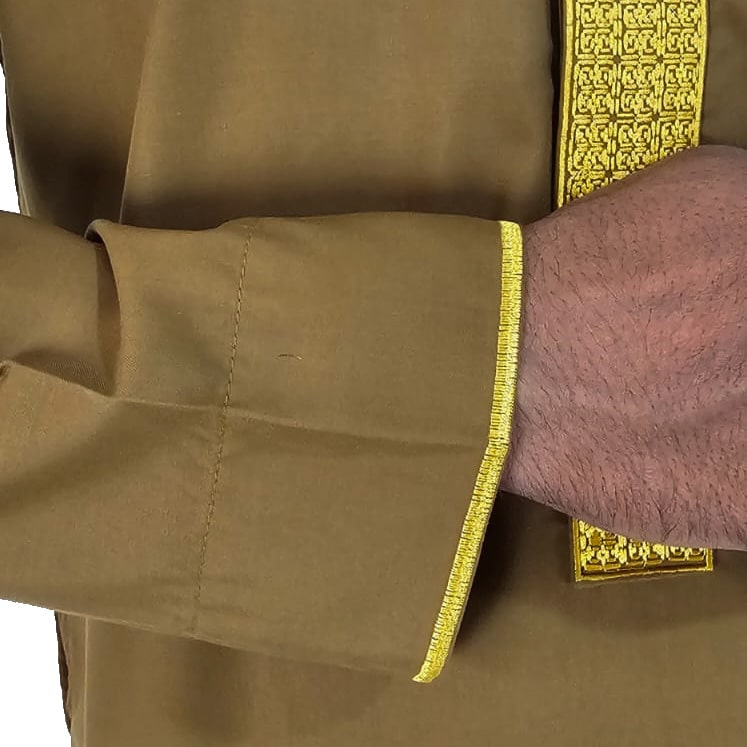 Lamsa Camel Brown Luxury Embroidery Thobe