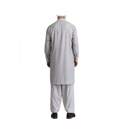Lamsa Men's Ash Grey Shalwar Kameez Suit