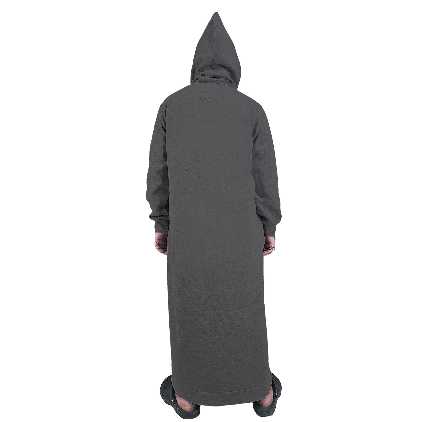Donchie Men's Charcoal Hoodie Jubbah Thobe Cotton Fleece