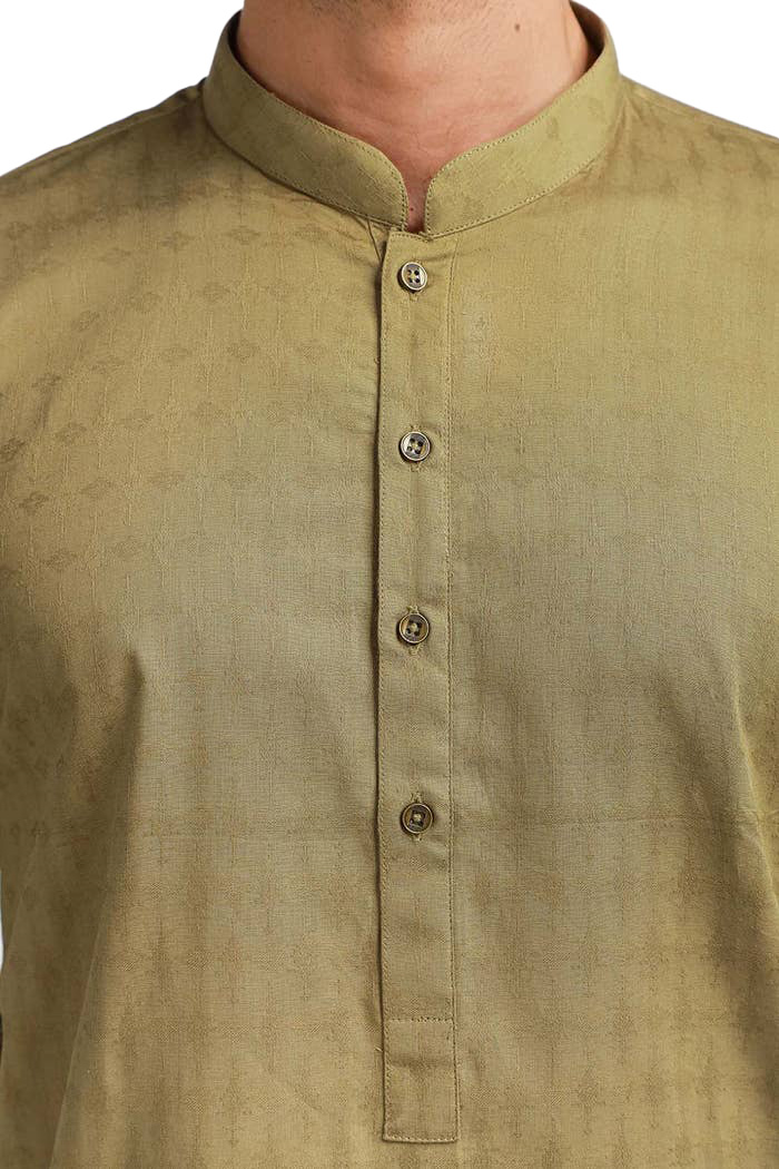 Lamsa Men's Gold Kurta Kameez