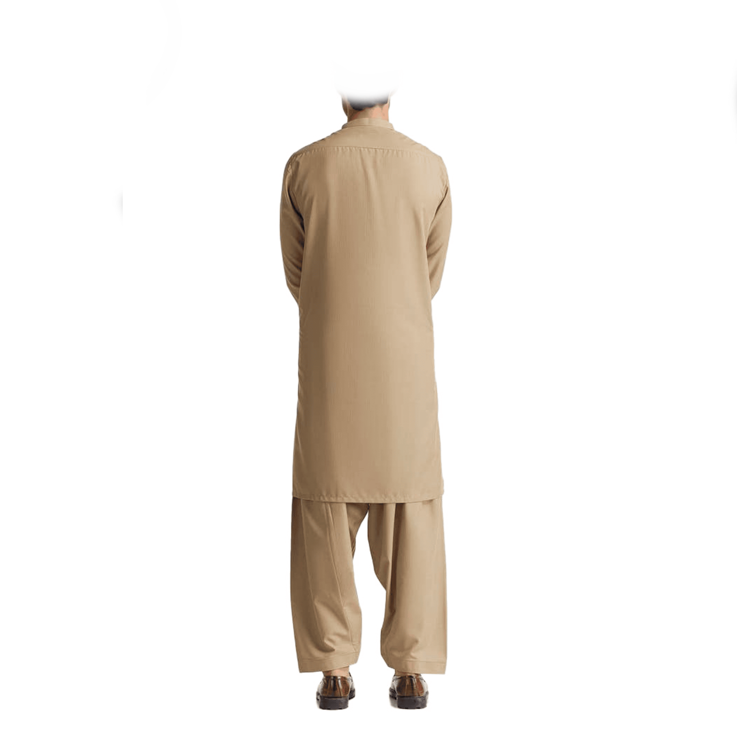 Lamsa Beige Band Shalwar Kurta Kameez Cotton Blend