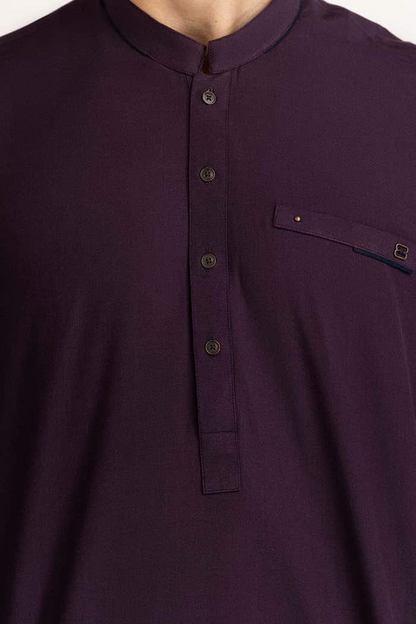 Lamsa Men's Maroon Kurta Kameez